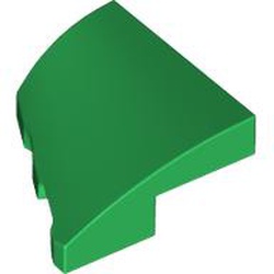 LEGO part 5093 Slope Curved 2 x 2 with Stud Notch Right in Dark Green/ Green
