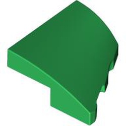 LEGO part 5095 Slope Curved 2 x 2 with Stud Notch Left in Dark Green/ Green