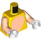 Torso, Light Nougat Oval Stomach Print, Light Nougat Arms, White Hands