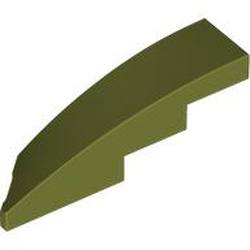 LEGO part 5414 Slope Curved 1 x 4 with Stud Notch Right in Olive Green