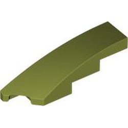 LEGO part 5415 Slope Curved 1 x 4 with Stud Notch Left in Olive Green