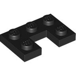 LEGO part 73831 Plate 2 x 3 with 1 x 1 Cutout in Black