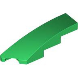 LEGO part 5415 Slope Curved 1 x 4 with Stud Notch Left in Dark Green/ Green