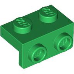 LEGO part 99781 Bracket 1 x 2 - 1 x 2 in Dark Green/ Green