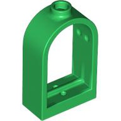 LEGO part 30044 Window 1 x 2 x 2 2/3 with Rounded Top in Dark Green/ Green