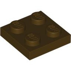 LEGO part 3022 Plate 2 x 2 in Dark Brown