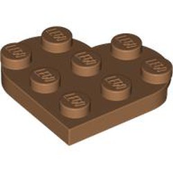 LEGO part 39613 Plate Angled 3 x 3 with Heart Shape in Medium Nougat