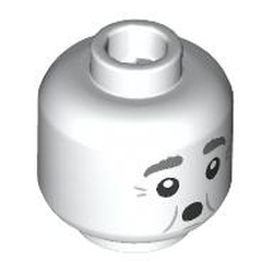 LEGO part 28621pr9927 Minifig Head with print in White