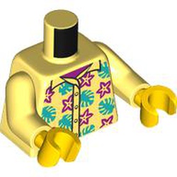 LEGO part 973c44h01pr0001 Torso, Bright Light Yellow Arms, Yellow Hands with print in Cool Yellow/ Bright Light Yellow