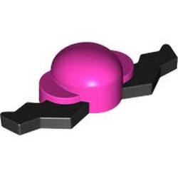 LEGO part 109443pat0001 Large Figure Nose with Wiggly Moustache Black pattern in Bright Purple/ Dark Pink