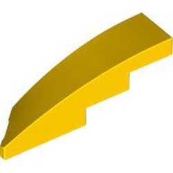 LEGO part 5414 Slope Curved 1 x 4 with Stud Notch Right in Bright Yellow/ Yellow