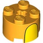 Brick Round 2 x 2 with Yellow Curved Stripe print