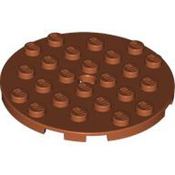 LEGO part 11213 PLATE 6X6 ROUND WITH TUBE SNAP in Dark Orange