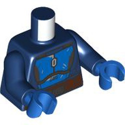 LEGO part 973c05h28pr0001 Torso, Dark Blue Arms, Blue Hands with print in Earth Blue/ Dark Blue