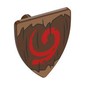 Shield Triangular with Red Symbol, Dark Tan Border print