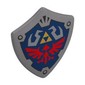 Shield Triangular with Spiked Top with Red Wings, on Dark Blue Field print