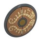 Shield Round Bowed with Tan Decorations on Medium Nougat Field print