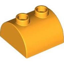 LEGO part 30165 Brick Curved 2 x 2 with Two Top Studs in Flame Yellowish Orange/ Bright Light Orange