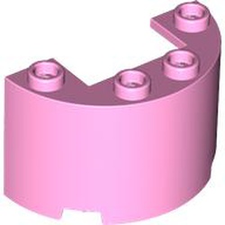 LEGO part 24593 Cylinder Half 2 x 4 x 2 with 1 x 2 Cutout in Light Purple/ Bright Pink