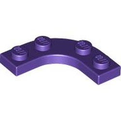 LEGO part 68568 Plate Round Corner 3 x 3 with 2 x 2 Round Cutout in Medium Lilac/ Dark Purple