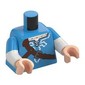 Torso, Dual Molded Arms, Tunic, Reddish Brown Straps, Silver Decorations print, Dark Azure Sleeves Pattern, White Arms, Light Nougat Hands
