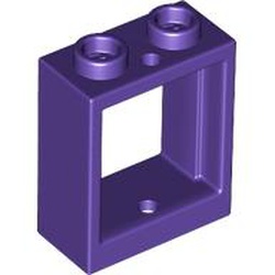 LEGO part 60592 Window 1 x 2 x 2 Flat Front in Medium Lilac/ Dark Purple