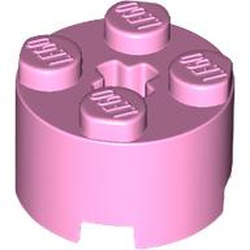LEGO part 3941 Brick Round 2 x 2 with Axle Hole in Light Purple/ Bright Pink