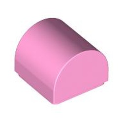 LEGO part 49307 Brick Curved 1 x 1 x 2/3 Double Curved Top, No Studs in Light Purple/ Bright Pink