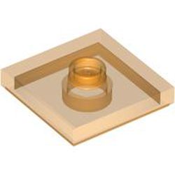 LEGO part PLATE 2X2 W 1 KNOB in Transparent Bright Orange (6499254|92569)