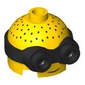 Minifig Head Special, Minion, Low, with Black 2-Eyed Goggles Pattern, Stubble Hair print