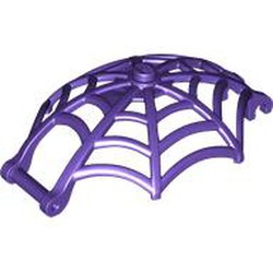 LEGO part 80487 Insect Accessory, Spider Web, Dome Shaped with Bar, Clips in Medium Lilac/ Dark Purple