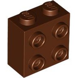 LEGO part 22885 Brick Special 1 x 2 x 1 2/3 with 4 Studs on 1 Side in Reddish Brown