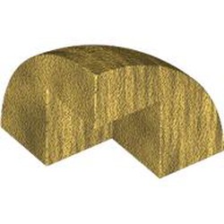 LEGO part 5906 Brick Round Corner, Curved 2 x 2 x 1 2/3 Quarter Circle with 1 Cutout in Warm Gold/ Pearl Gold