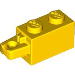 LEGO part 30541 Hinge Brick 1 x 2 Locking with 1 Finger Horizontal End in Bright Yellow/ Yellow