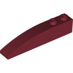 LEGO part 5711 RIGHT SHELL 2X6 W/ BOW W/ ANGLE in Dark Red