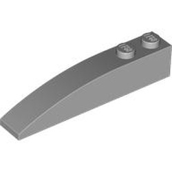 LEGO part 5711 Wedge Curved 6 x 2 Right, Smooth Inner Walls in Medium Stone Grey/ Light Bluish Gray