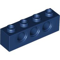 LEGO part 3701 Technic Brick 1 x 4 [3 Pin Holes] in Earth Blue/ Dark Blue