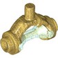Weapon Hilt with Bar, Hourglass Opal Trans-Light Blue