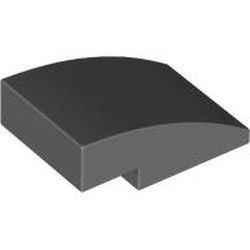 LEGO part 24309 Slope Curved 3 x 2 No Studs in Dark Stone Grey / Dark Bluish Gray