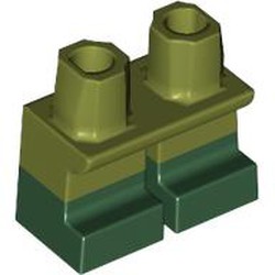 LEGO part 16709pat35 Leg Short with Dark Green Feet Pattern in Olive Green