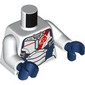 Torso, Dark Blue/Black Iron Legion Armor, Red Avengers Logo print, White Arms, Dark Blue Hands