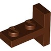 Reddish Brown Bracket 1 x 2 with 1 x 2 Vertical Studs