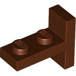 LEGO part 4585 Bracket 1 x 2 with 1 x 2 Vertical Studs in Reddish Brown