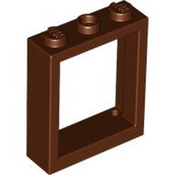 LEGO part 51239 Window Frame 1 x 3 x 3 in Reddish Brown