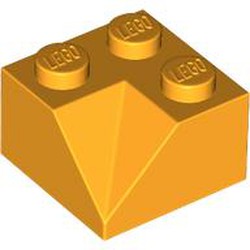 LEGO part 3046a Slope 45° 2 x 2 Double Concave in Flame Yellowish Orange/ Bright Light Orange