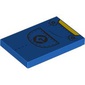Tile 2 x 3 with Blue Overall print