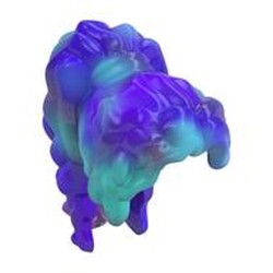 Hair, Ponytail Long Wavy with Opal Trans-Dark Pink Pattern