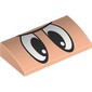 Slope Brick Curved 2 x 4 x 2/3 No Studs with Black/White Eyes print