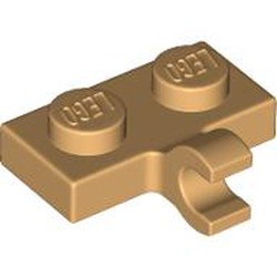 LEGO part 11476 Plate Special 1 x 2 with Clip Horizontal on Side in Warm Tan