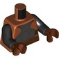 Torso Armour Chest Plate with Back Straps and Dark Red Sash Print, , Black Arms, Reddish Brown Hands